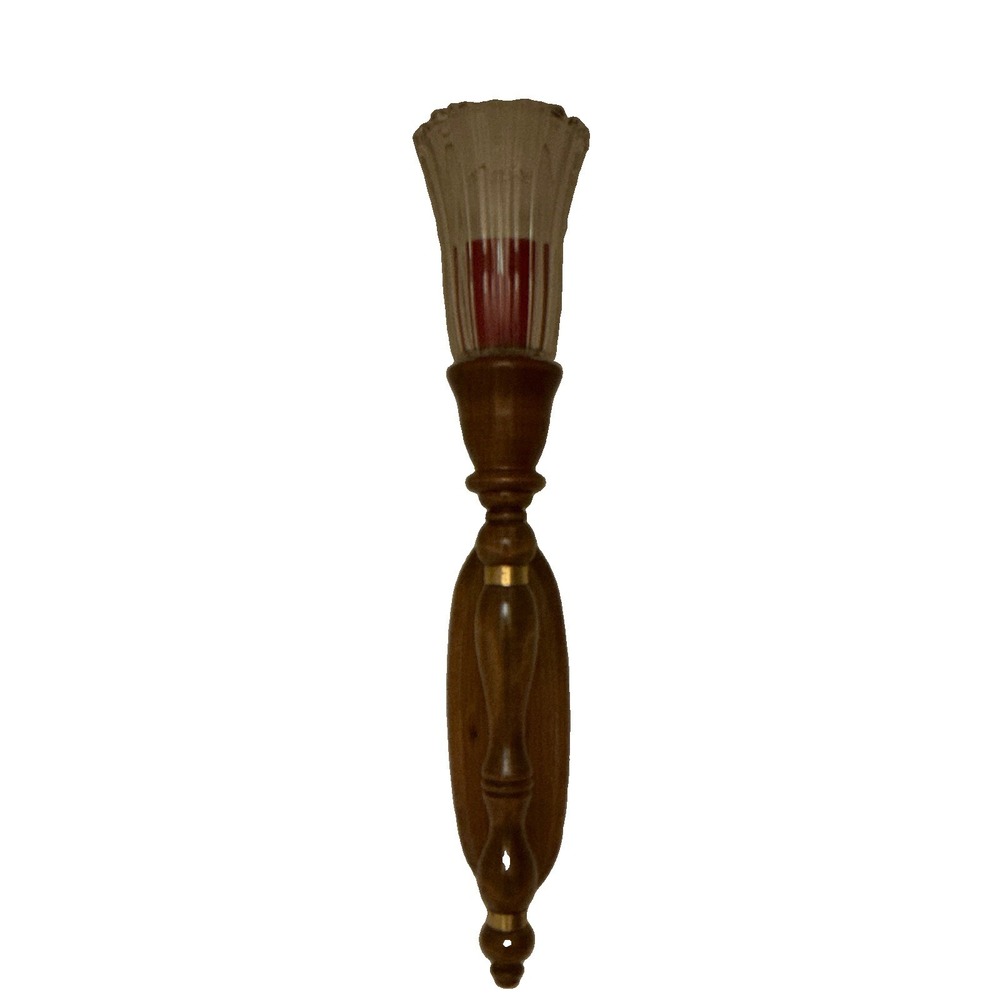 Pair Traditional Wood Wall Sconces w/ Clear Glass Hurricane Votive Cups 18 in